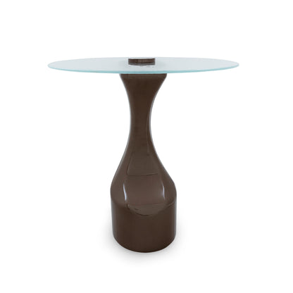 NORONHA Side Table 22" Chocolate and Transparent Glass