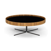 REGIA Coffee Table in Teak and Graphite with Black glass 39"
