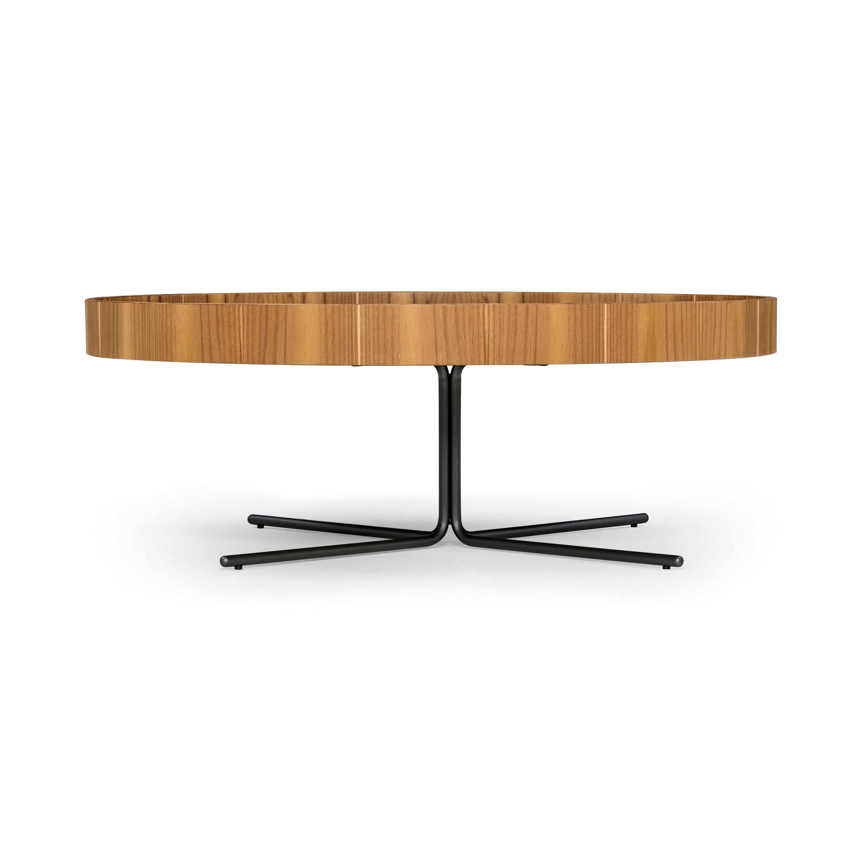 REGIA Coffee Table in Teak and Graphite with Black glass 39"