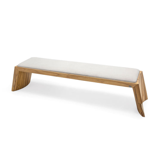 TRAPEZIO Bench 4 Seats In Teak and Beige Fabric