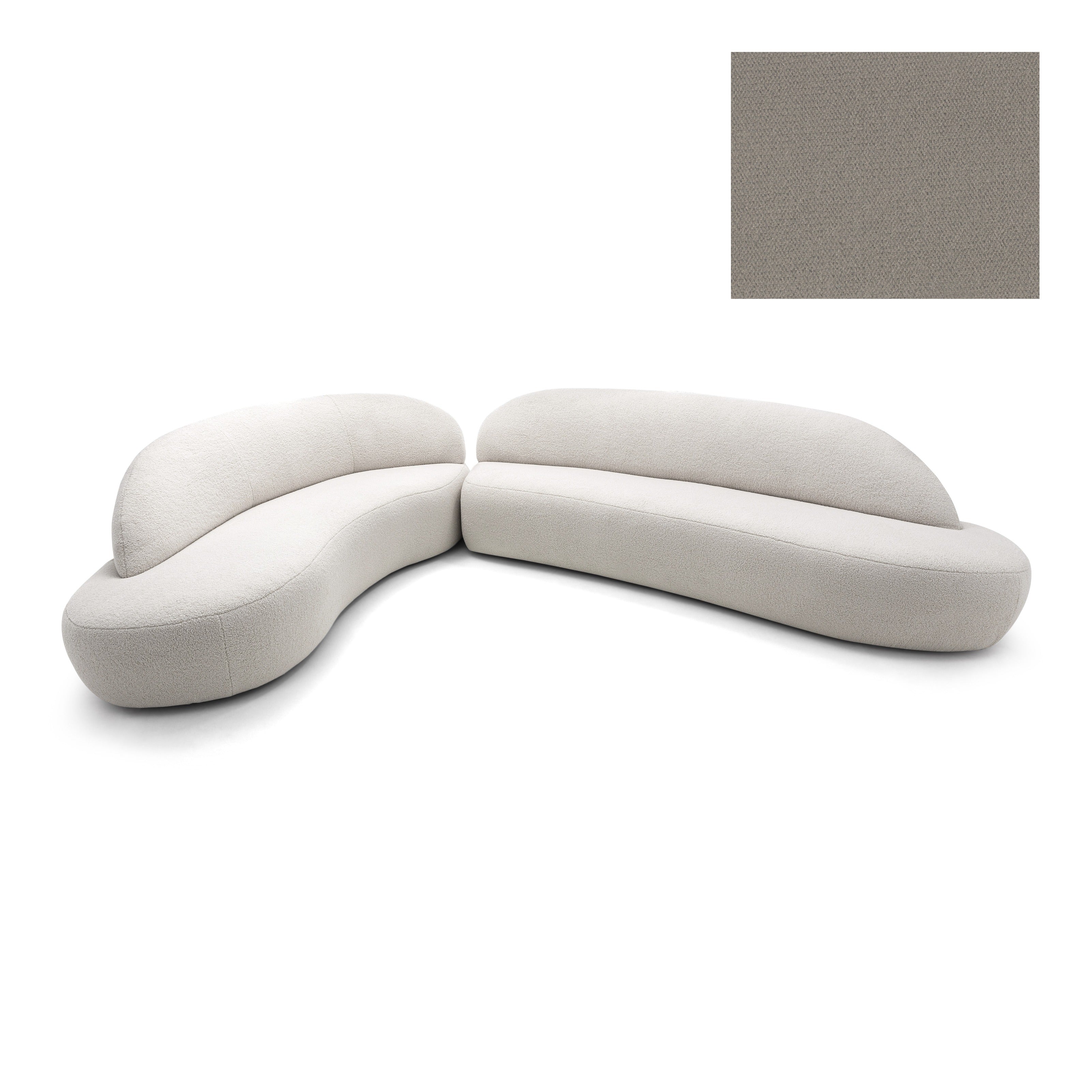 RUY Sofa in Taupe fabric 110" Left Side