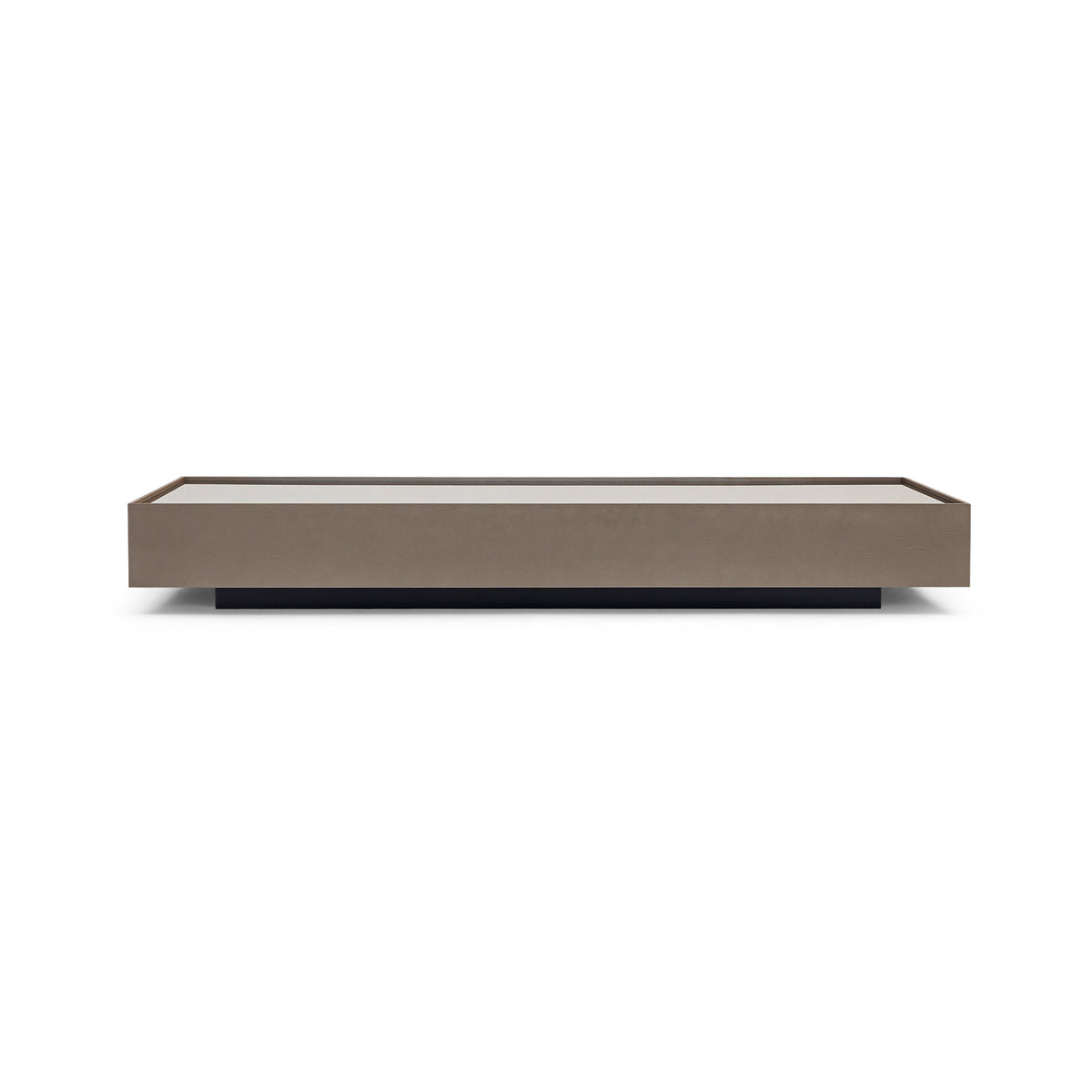 ARC Coffee Table 63" in Chocolate Oak with Bronze Mirror
