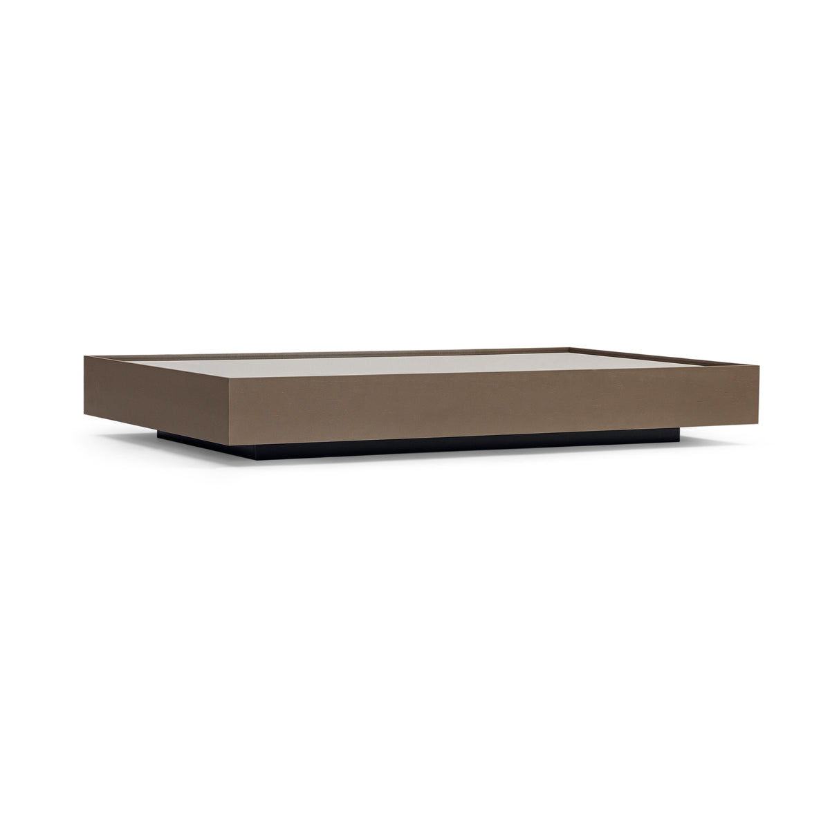 ARC Coffee Table 63" in Chocolate Oak with Bronze Mirror