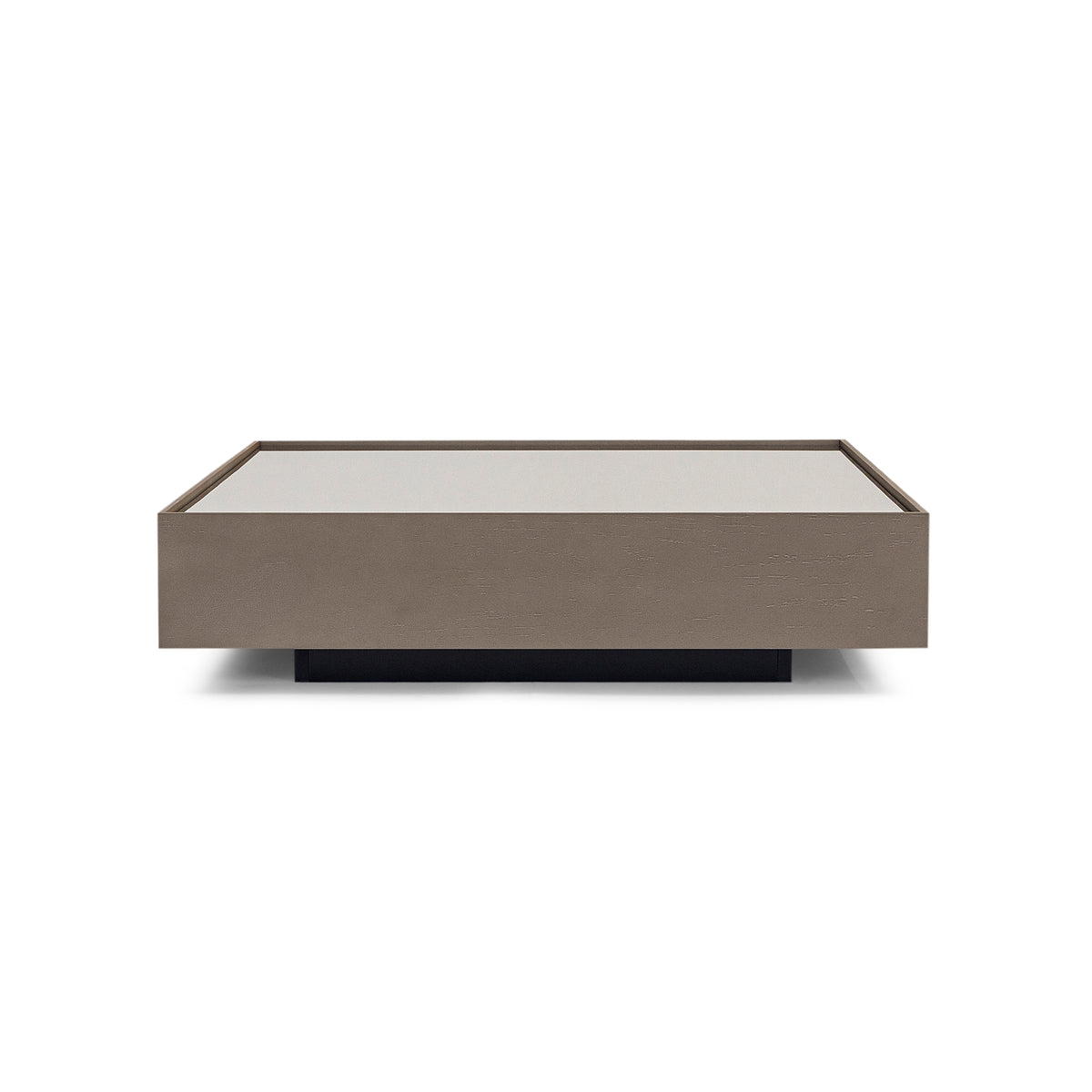 ARC Coffee Table 63" in Chocolate Oak with Bronze Mirror