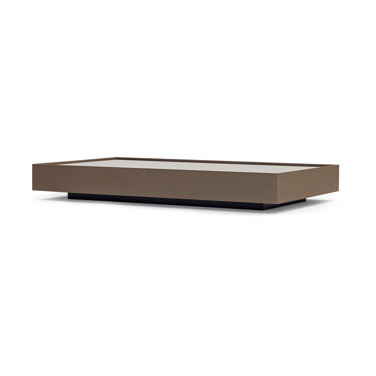 ARC Coffee Table 63" in Chocolate Oak with Bronze Mirror