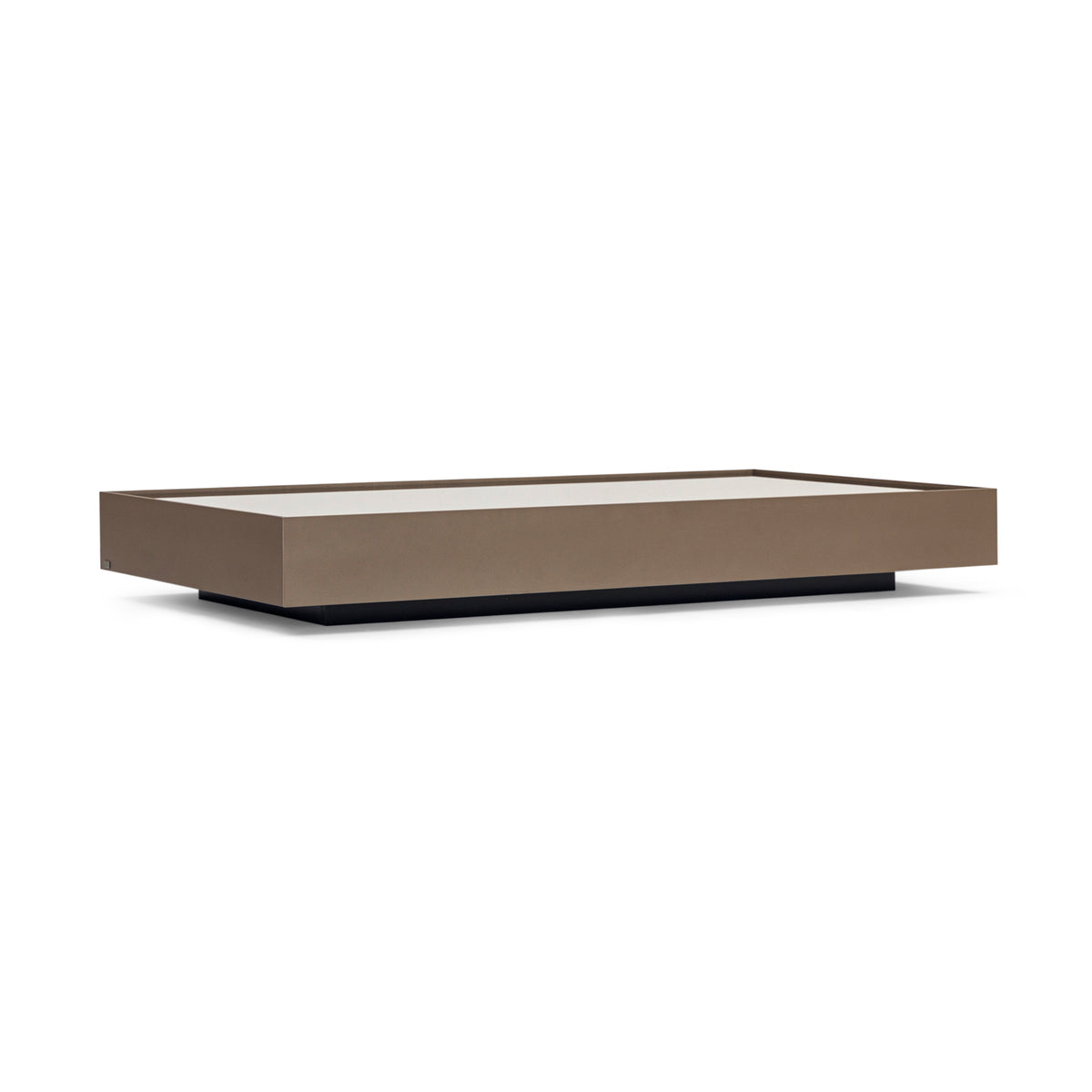 ARC Coffee Table 63" in Chocolate Oak with Bronze Mirror