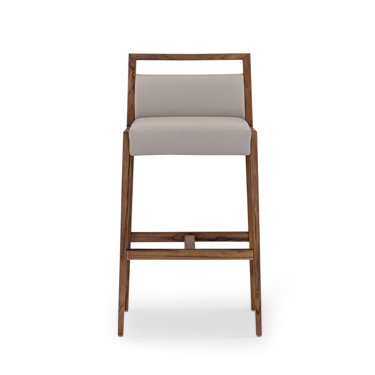 SOTTO Bar Stool in Walnut and Beige Leather