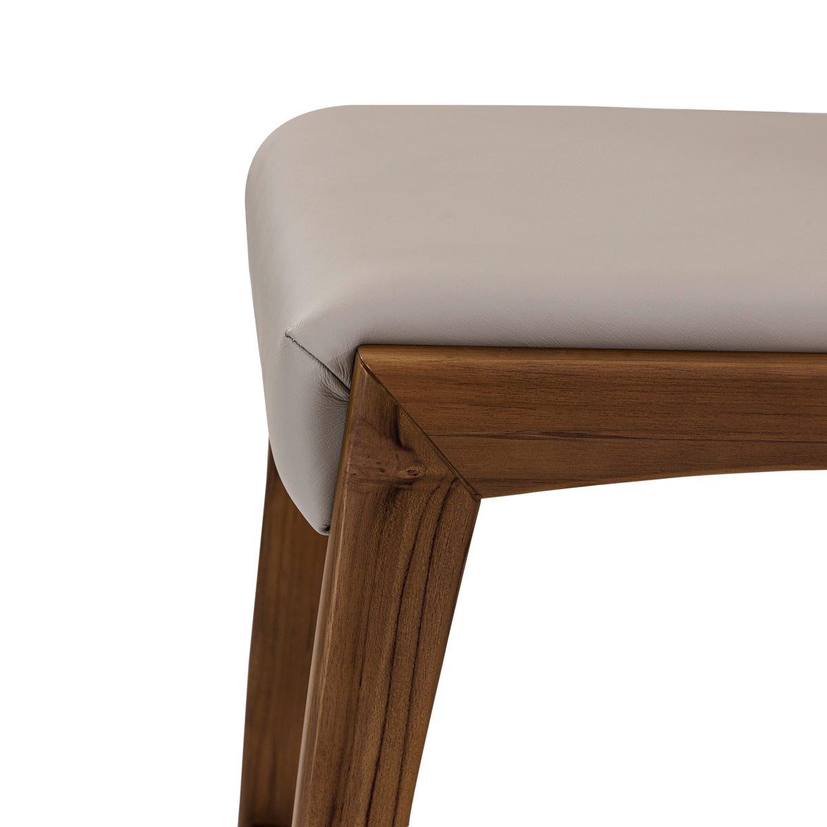 SOTTO Bar Stool in Walnut and Beige Leather