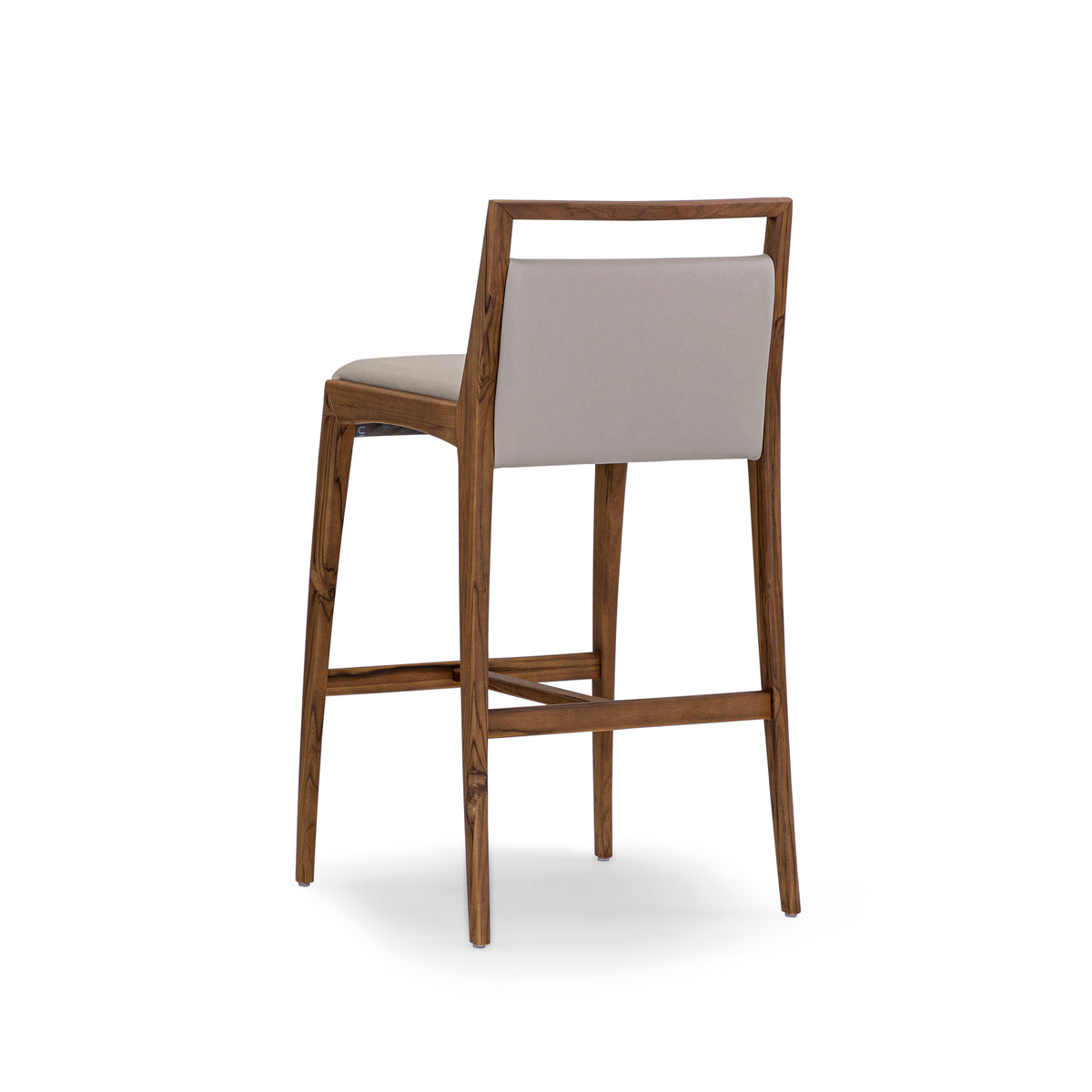 SOTTO Bar Stool in Walnut and Beige Leather