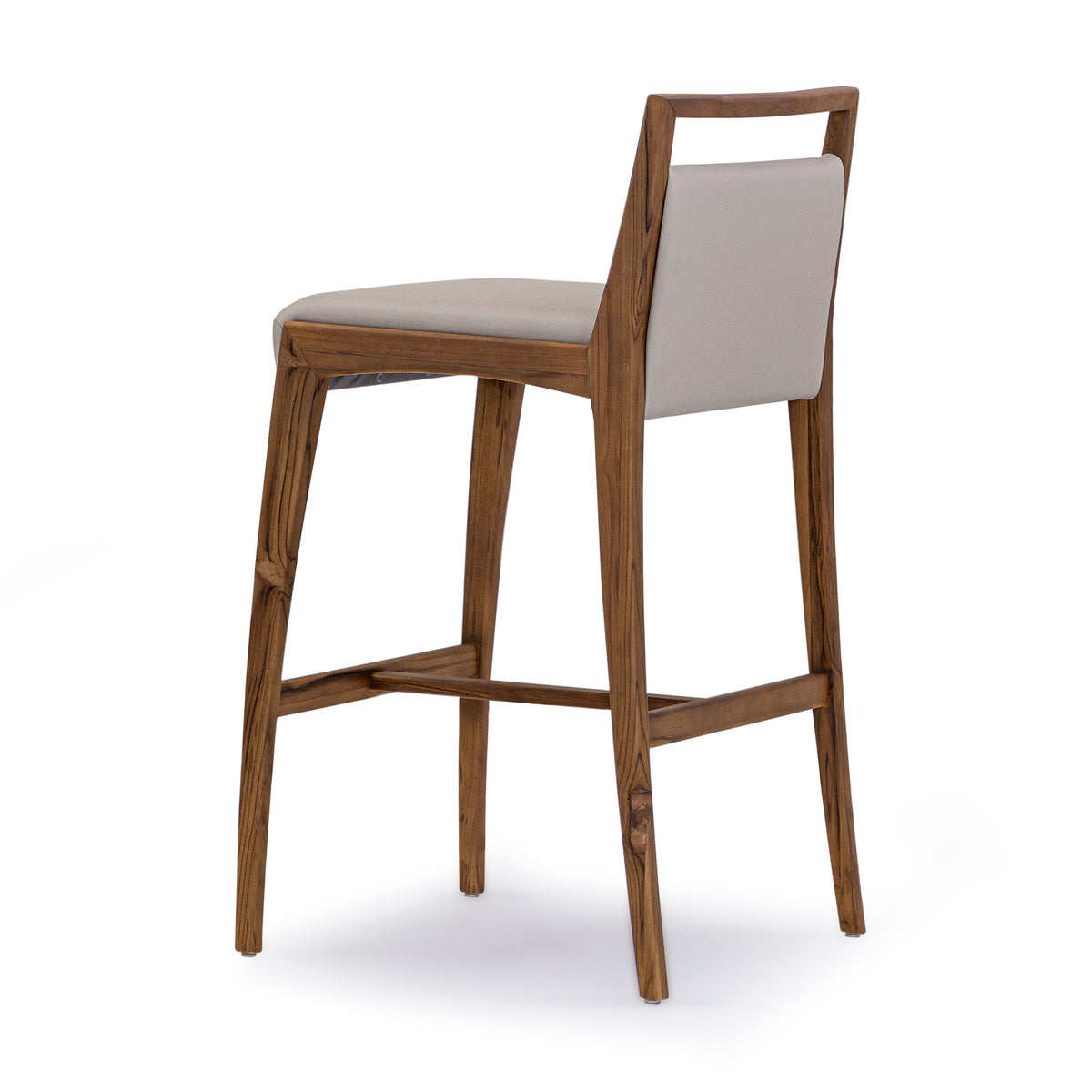 SOTTO Bar Stool in Walnut and Beige Leather