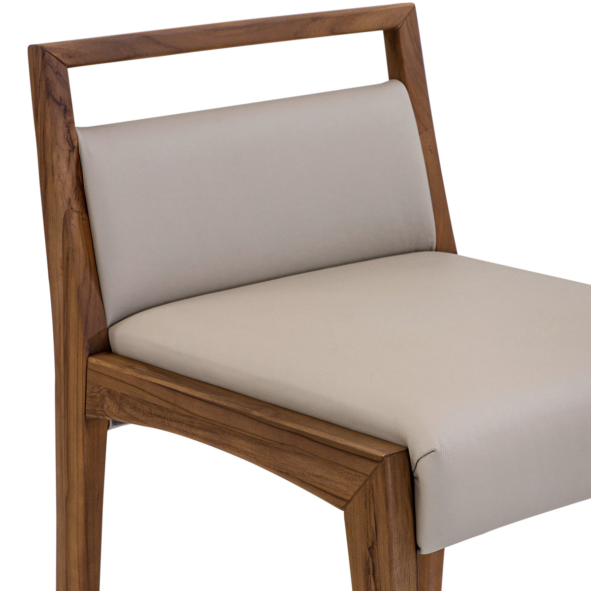 SOTTO Bar Stool in Walnut and Beige Leather