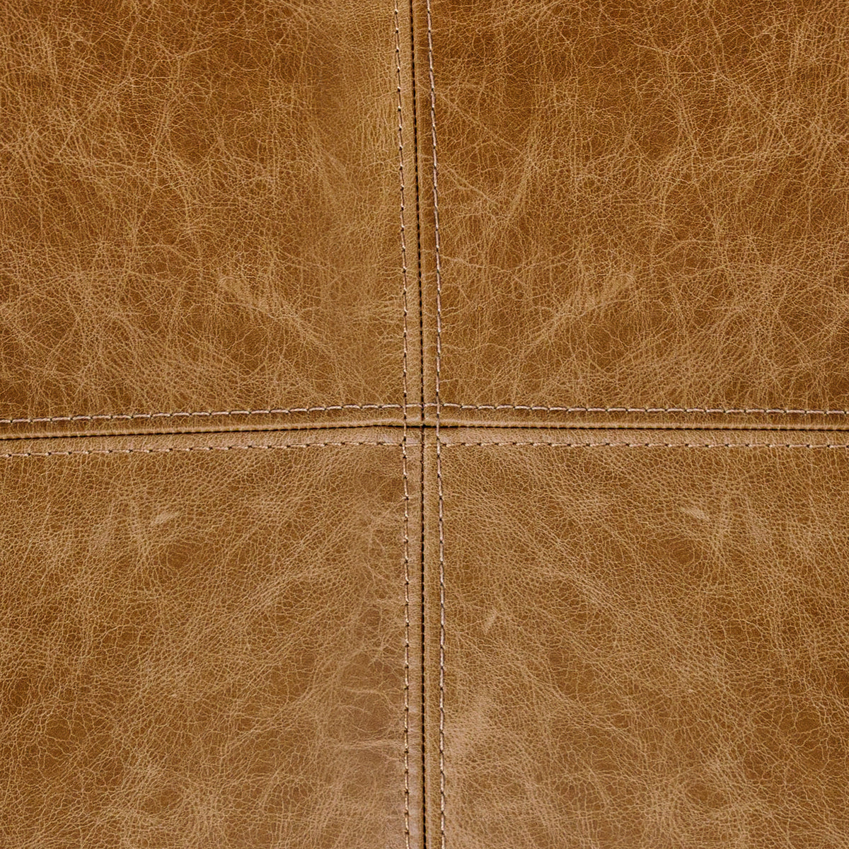 NEW Ottoman in Caramel Leather 20"