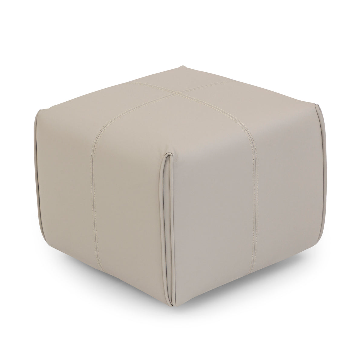 NEW Ottoman in Beige Leather 43"