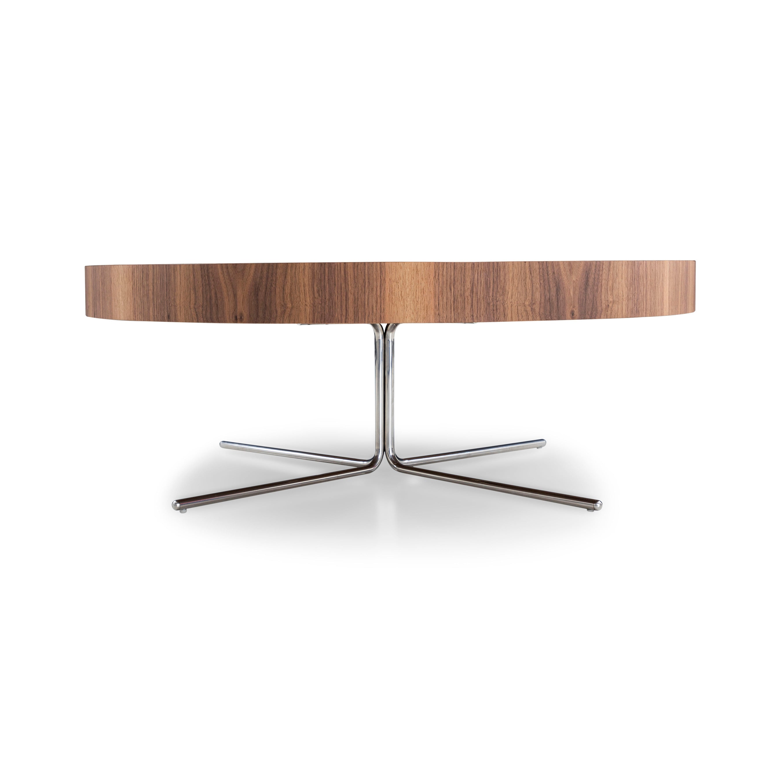 REGIA Coffee Table in Walnut and Imperial Brown Glass 39"
