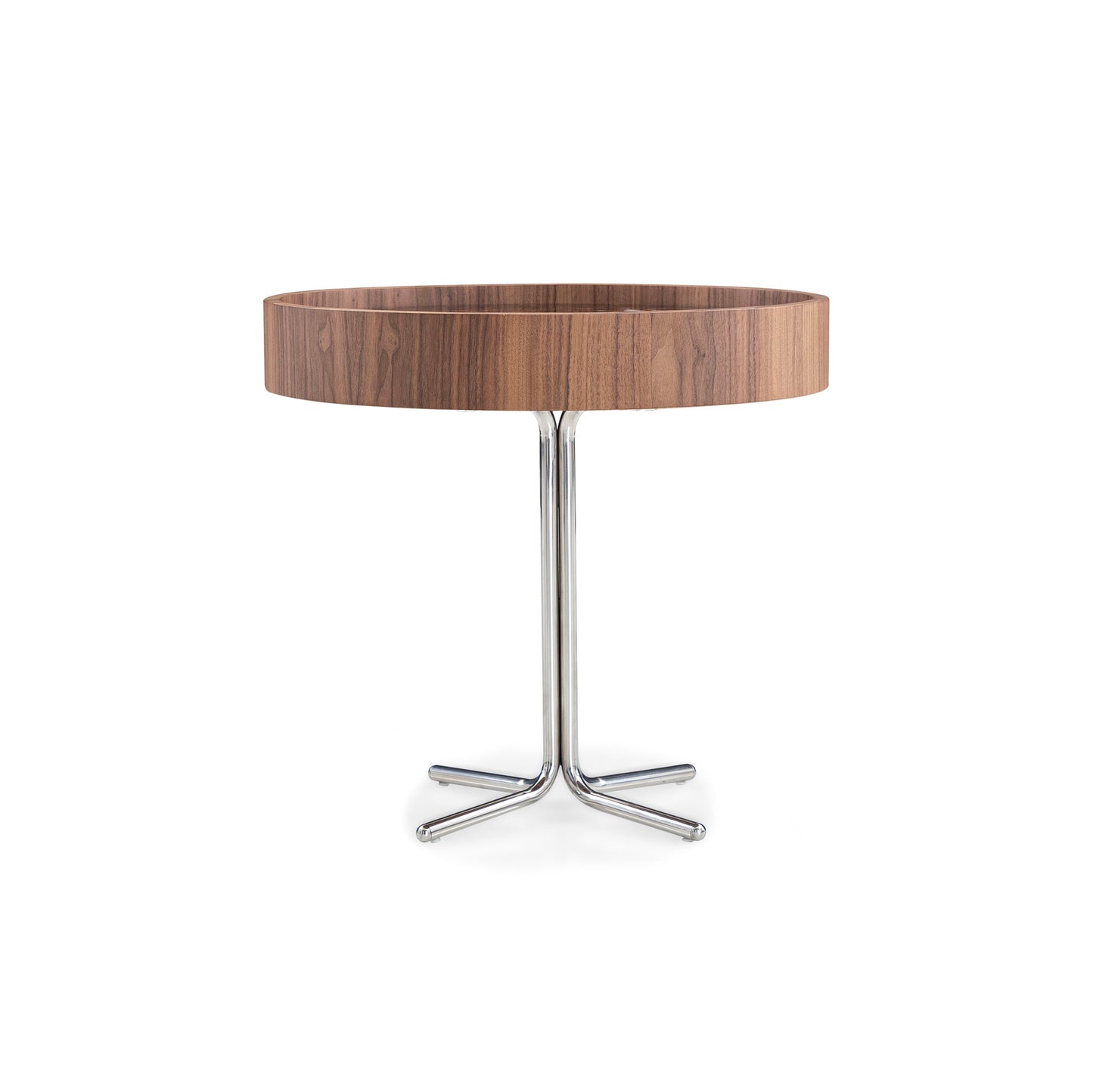 REGIA Coffee Table in Walnut and Imperial Brown Glass 20"