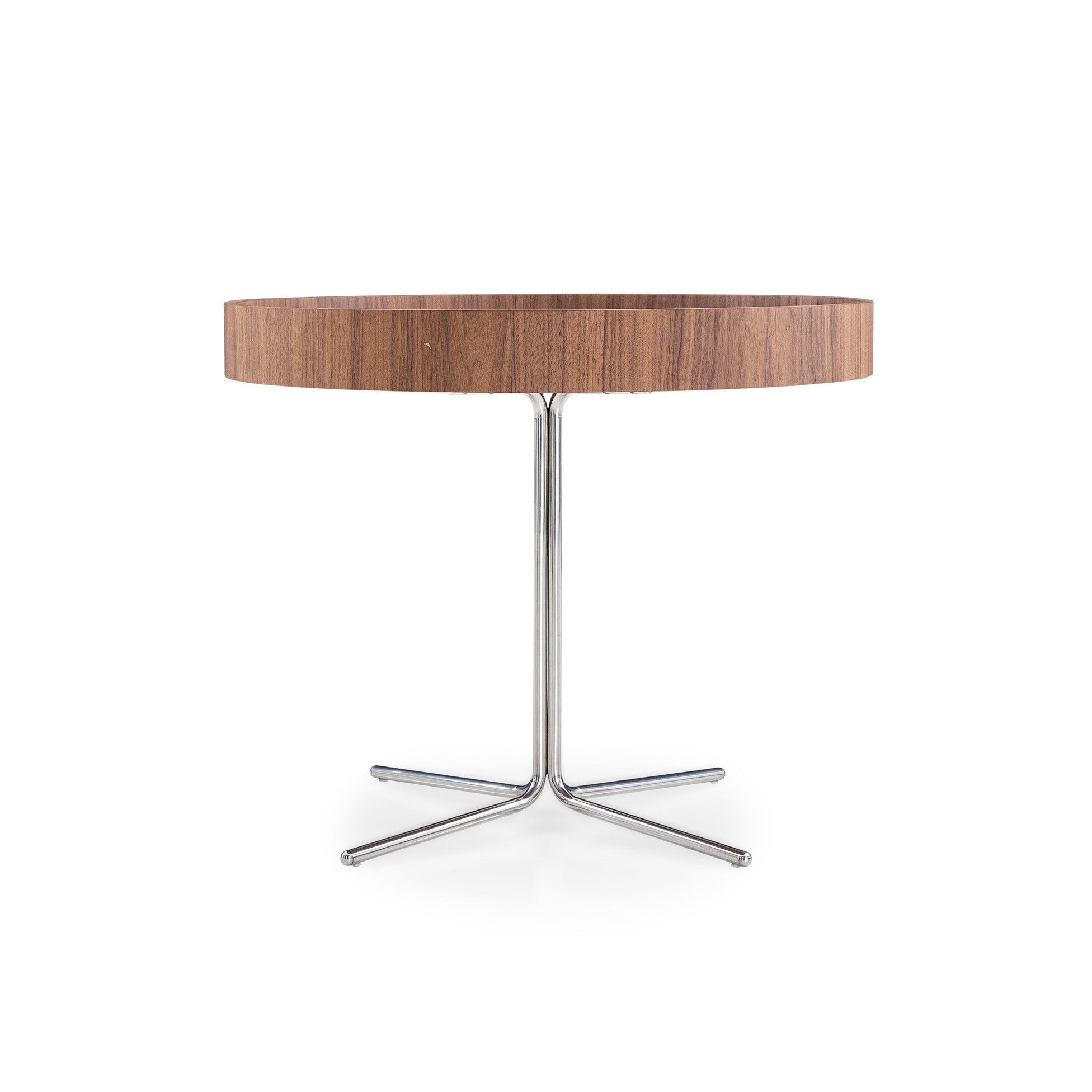 REGIA Coffee Table in Walnut and Imperial Brown Glass 26"