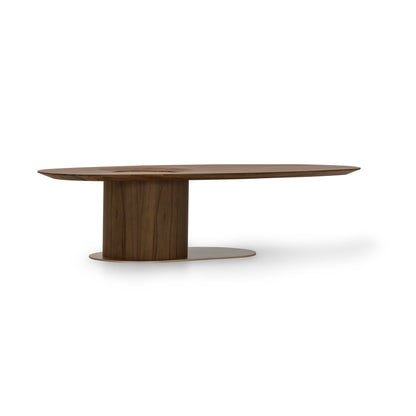 RACO Coffee Table in Walnut, Gold Metal and Walnut Cane