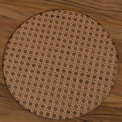 RACO Coffee Table in Walnut, Gold Metal and Walnut Cane