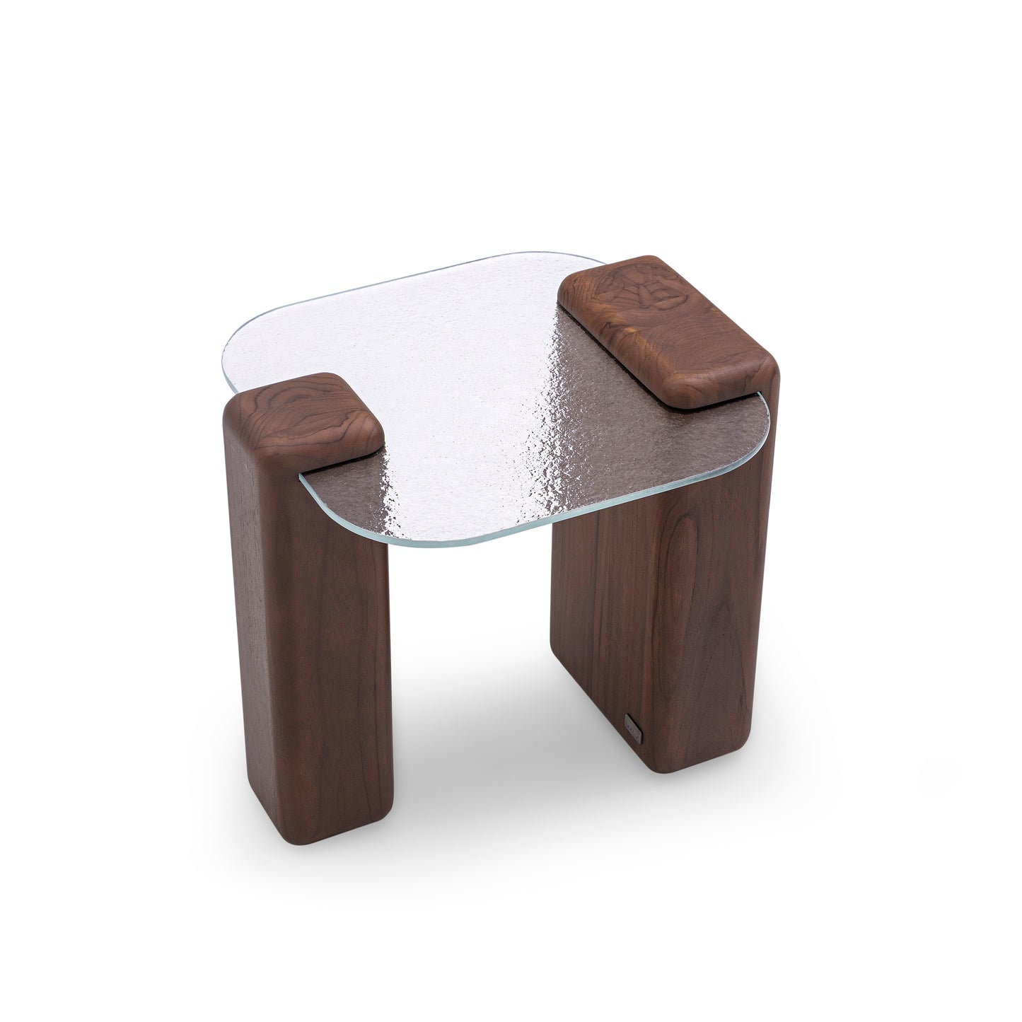 INHOTIM Coffee Table 20" in Walnut and Transparent Glass