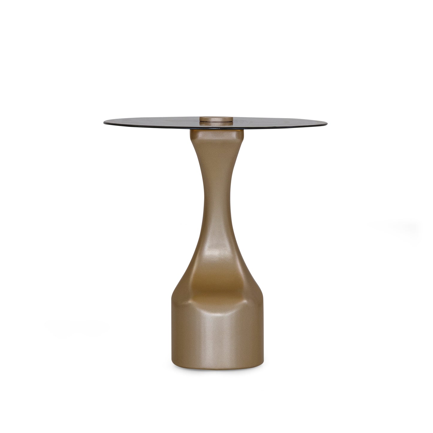 NORONHA Side Table 22" Gold and Ambar Glass