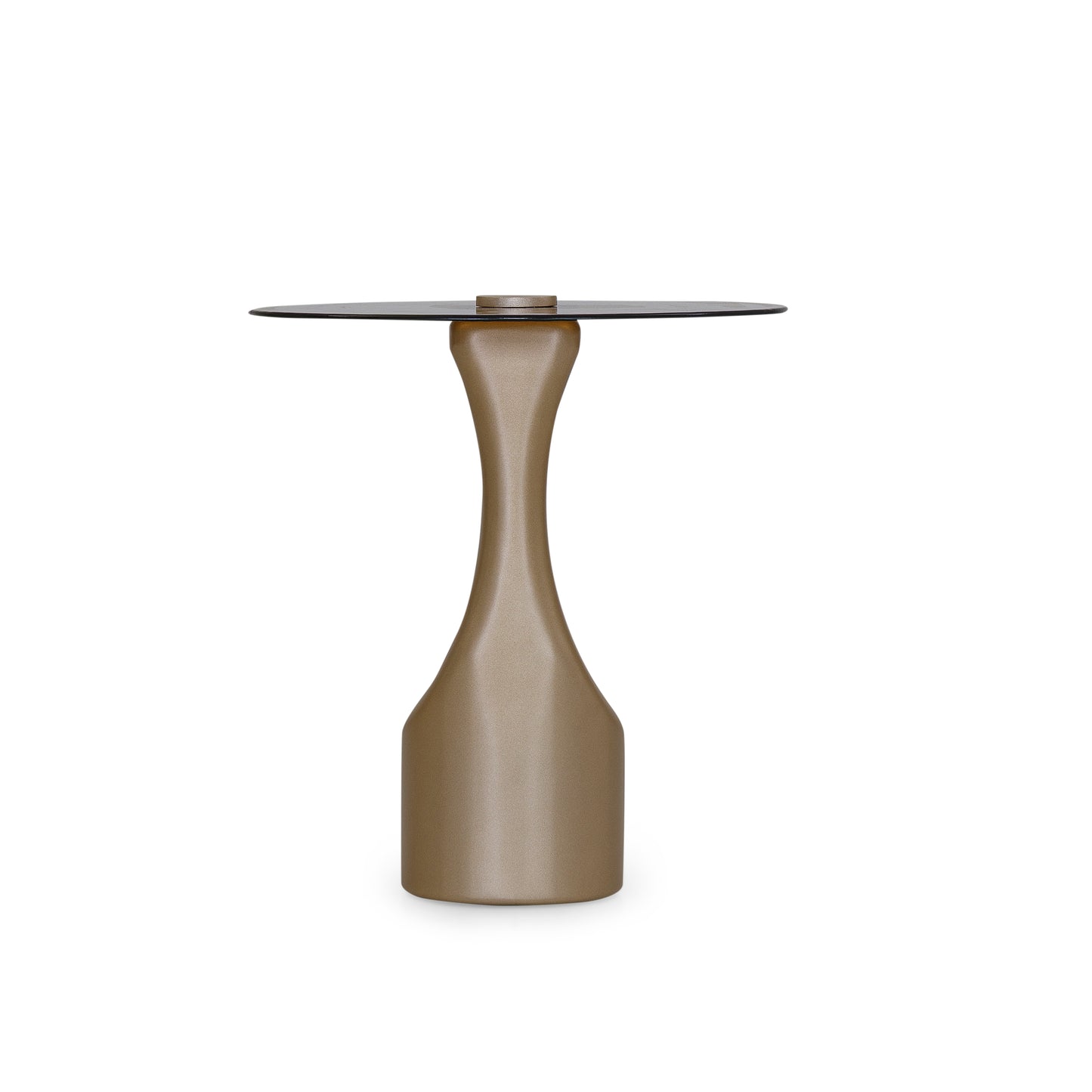 NORONHA Side Table 22" Gold and Ambar Glass