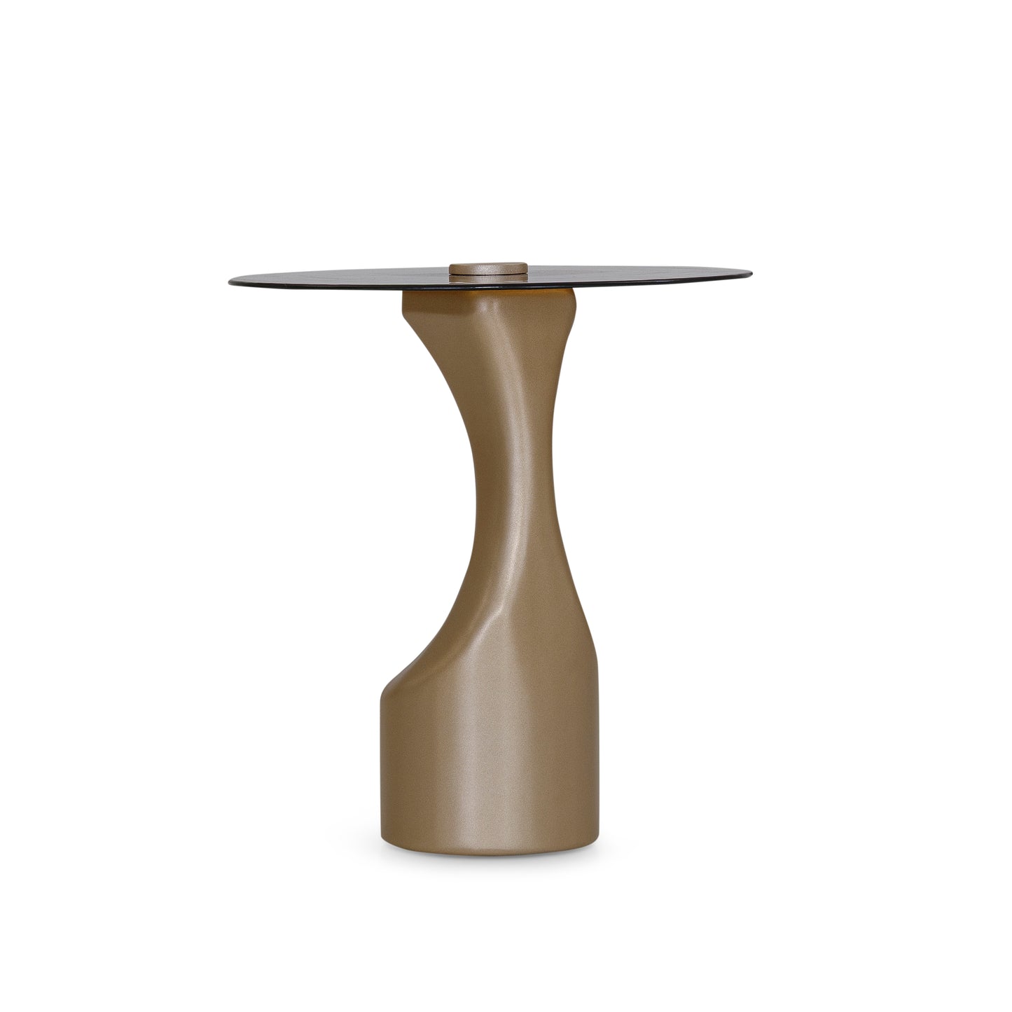 NORONHA Side Table 22" Gold and Ambar Glass