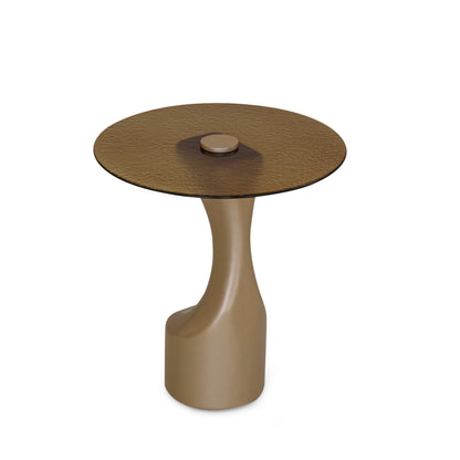 NORONHA Side Table 22" Gold and Ambar Glass