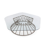CARAMBOLA Coffee Table in Chocolate and Transparent Glass