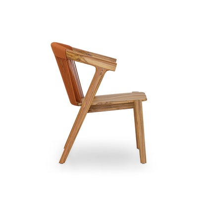 VINE Outdoor Dining Chair in Orange Rope