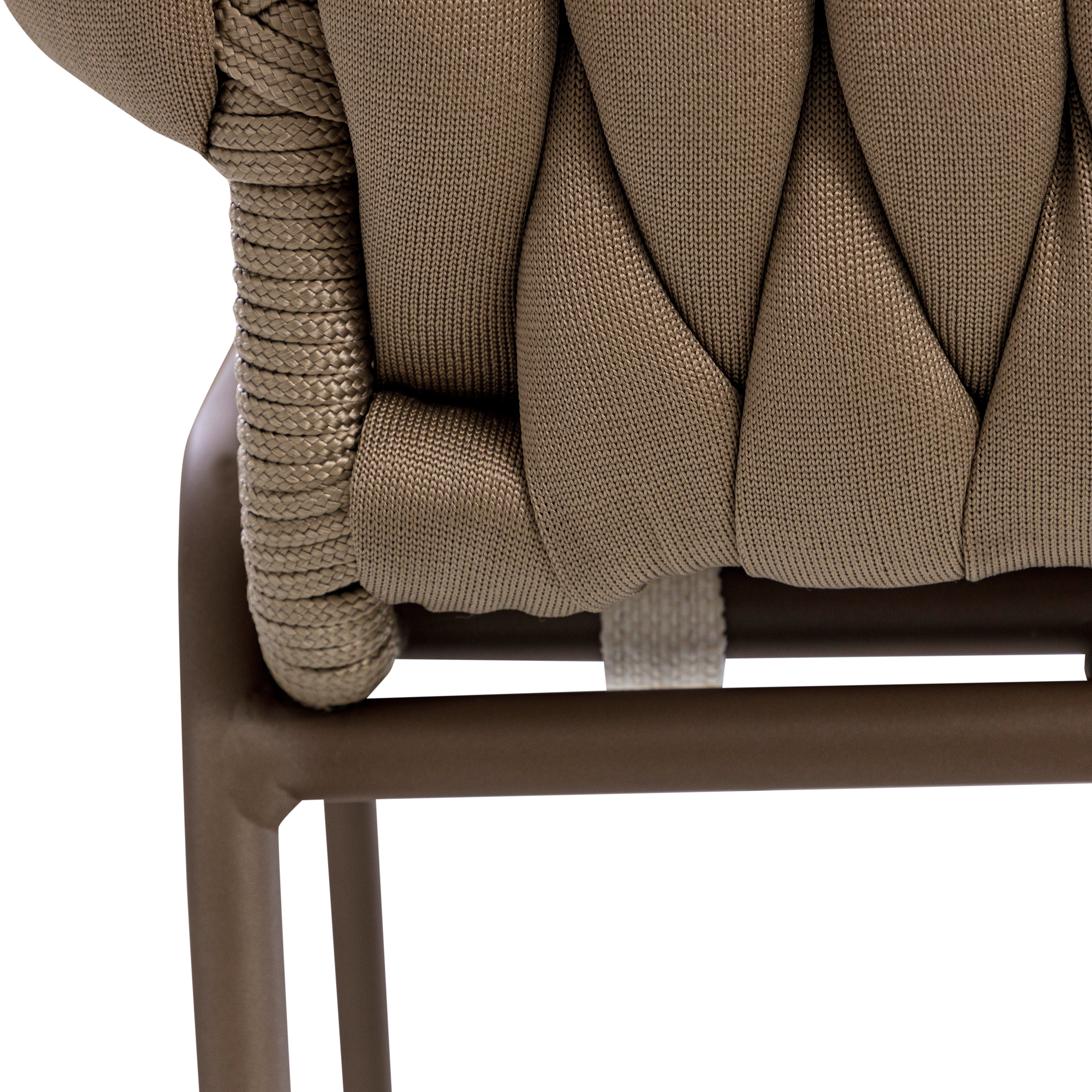BELUGA Outdoor Bar Stool in Chocolate, S30-2674 and Taupe Rope