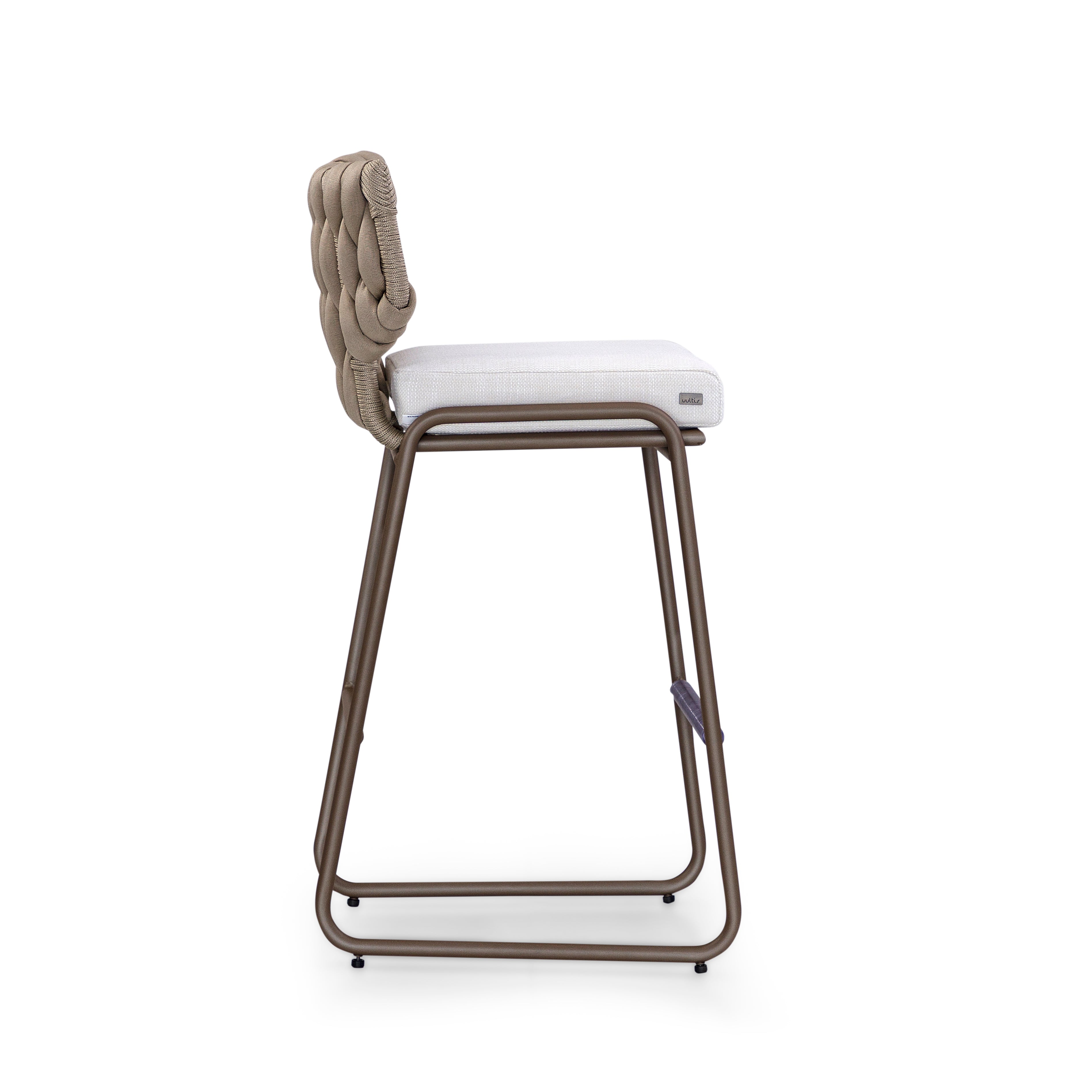 BELUGA Outdoor Bar Stool in Chocolate, S30-2674 and Taupe Rope