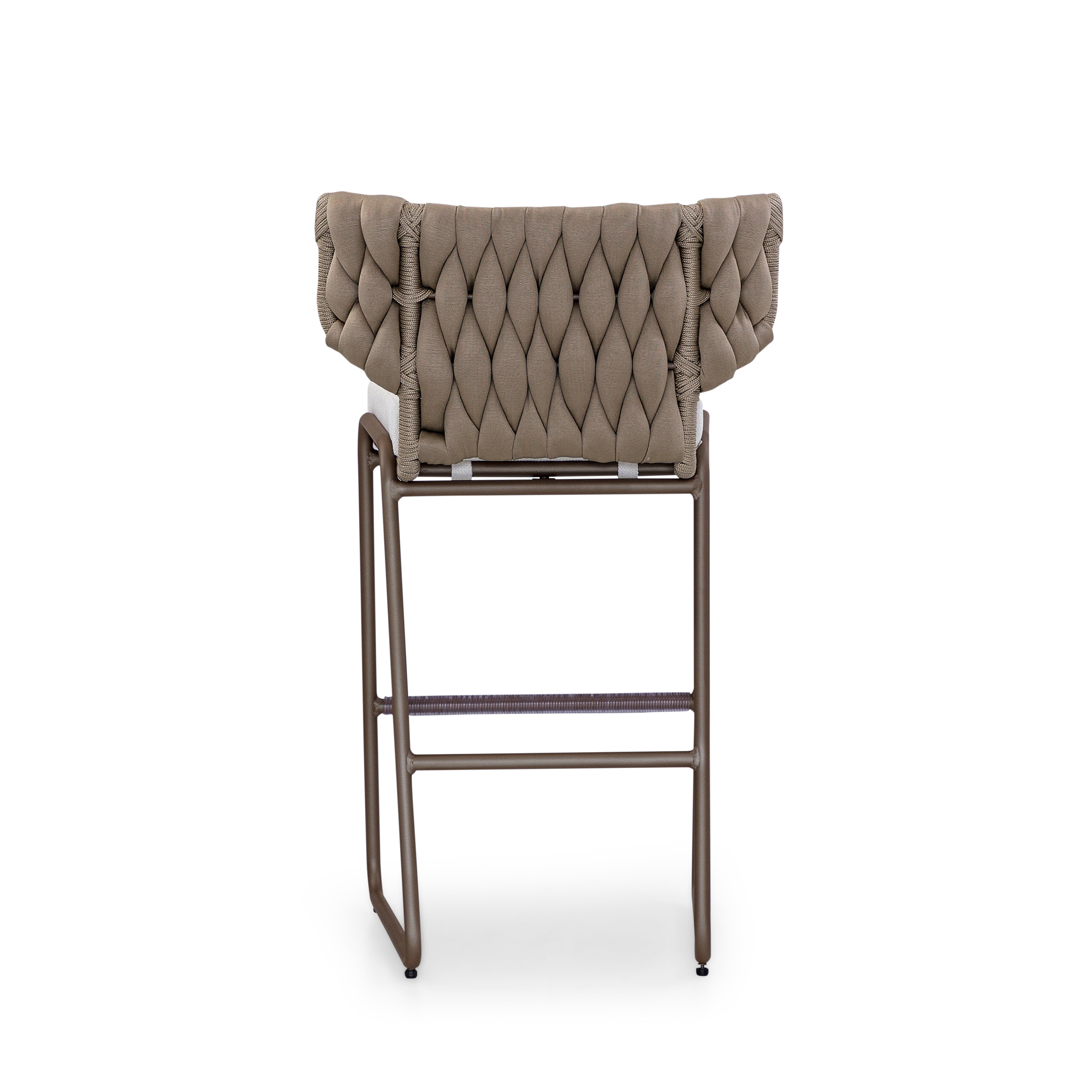 BELUGA Outdoor Bar Stool in Chocolate, S30-2674 and Taupe Rope
