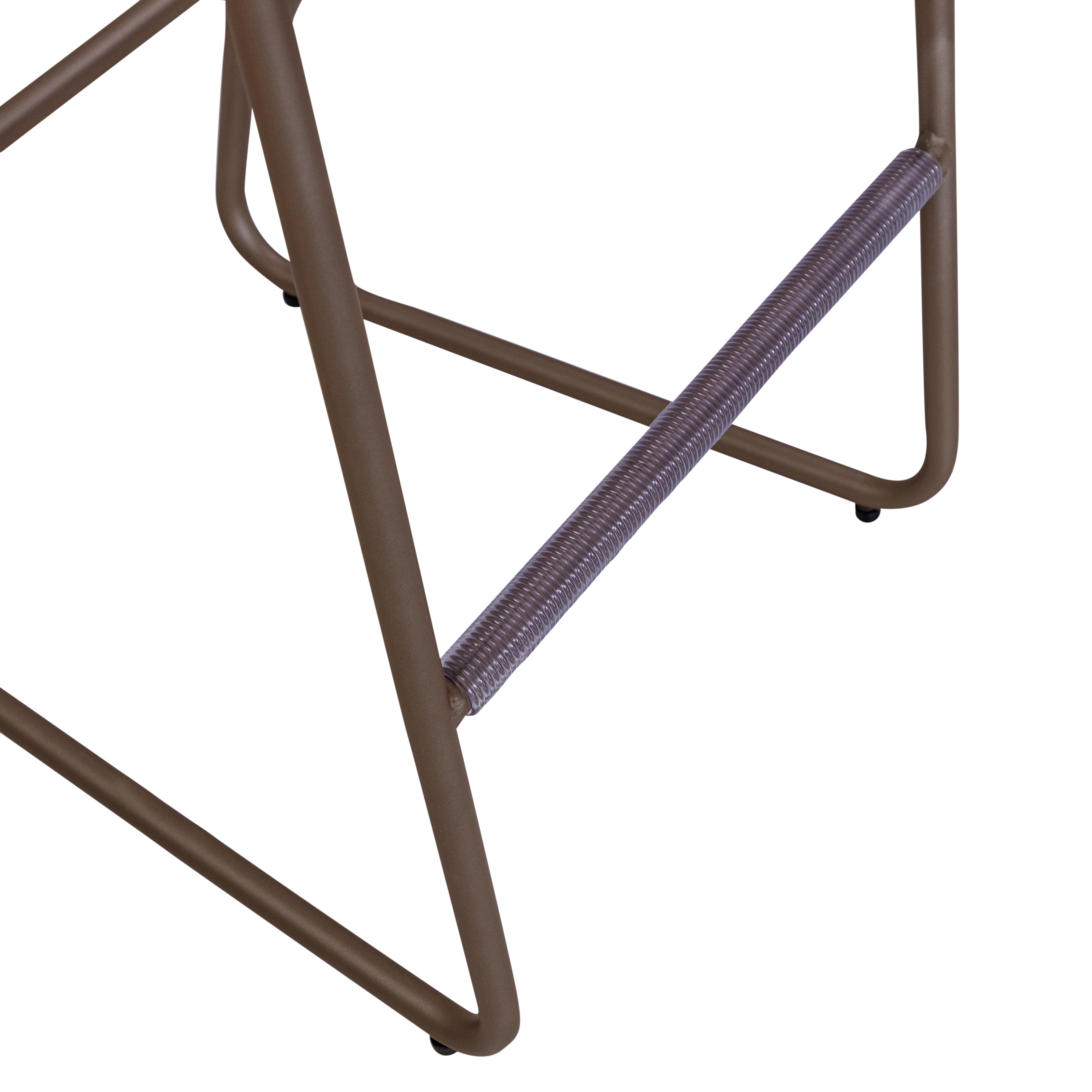 BELUGA Outdoor Bar Stool in Chocolate, S30-2674 and Taupe Rope