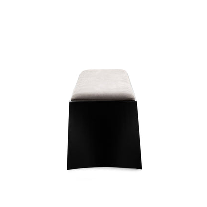 TRAPEZIO Bench 4 Seats In Black Finish and Gray Fabric