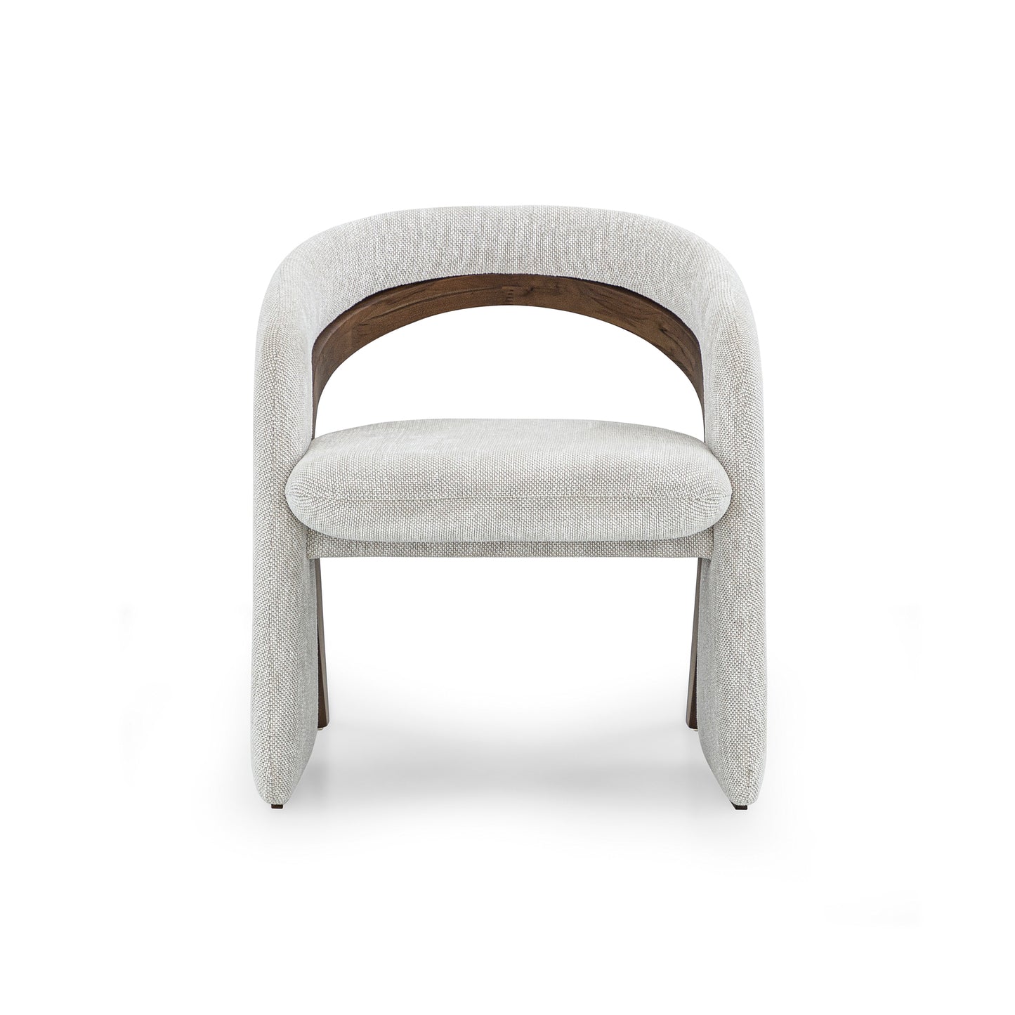 OLGA Dining Chair in Walnut and White Fabric
