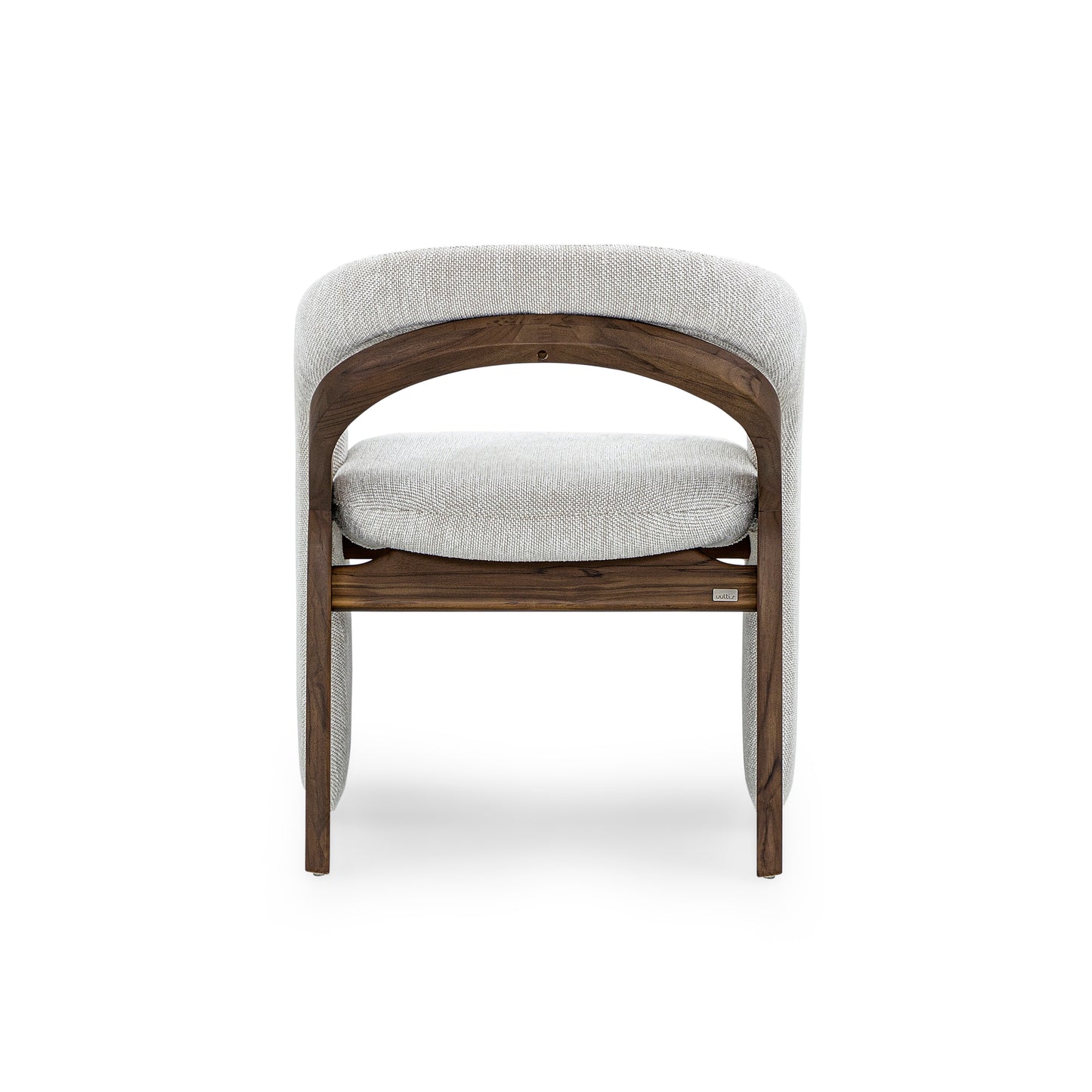 OLGA Dining Chair in Walnut and White Fabric