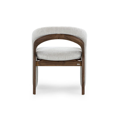 OLGA Dining Chair in Walnut and White Fabric