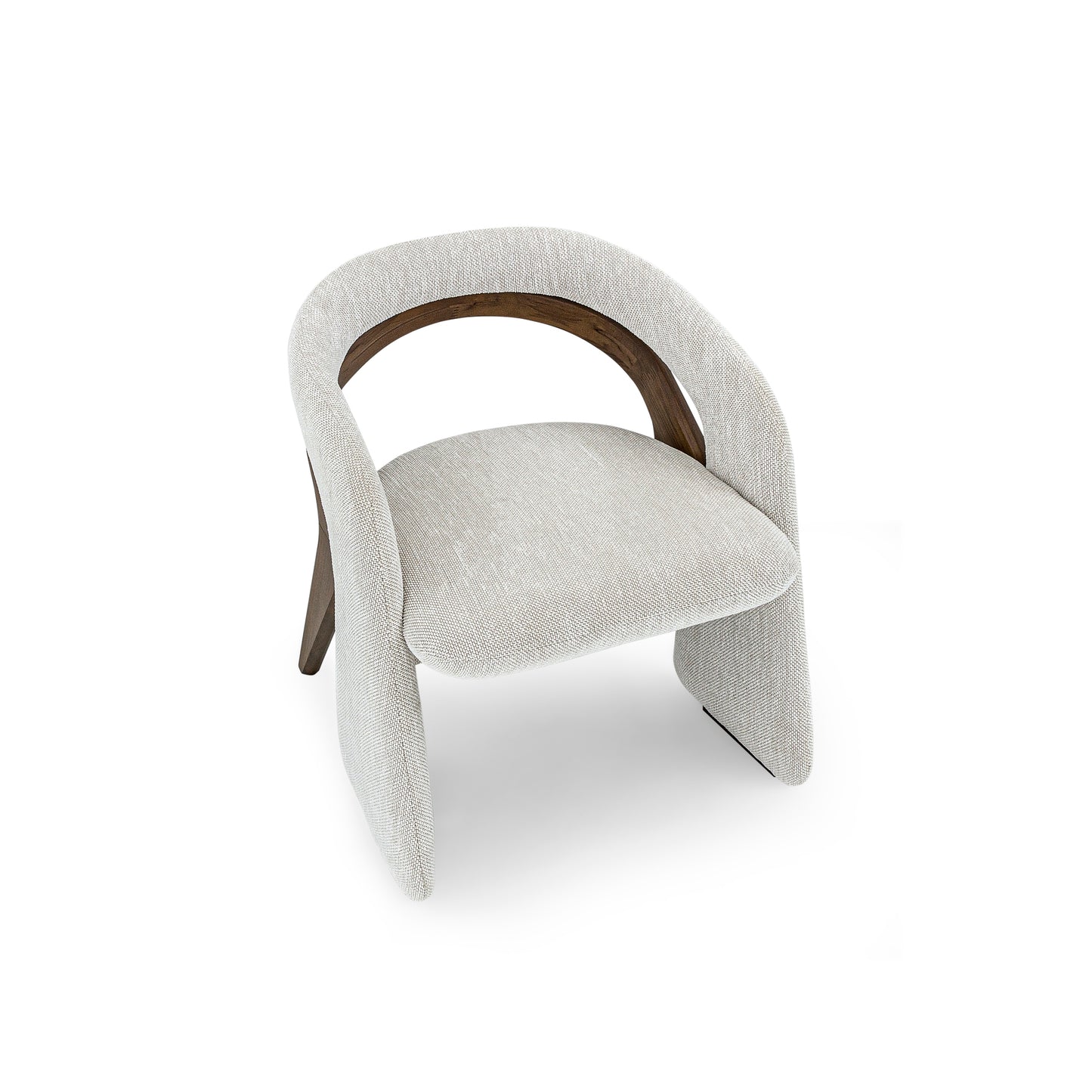 OLGA Dining Chair in Walnut and White Fabric