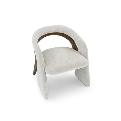 OLGA Dining Chair in Walnut and White Fabric