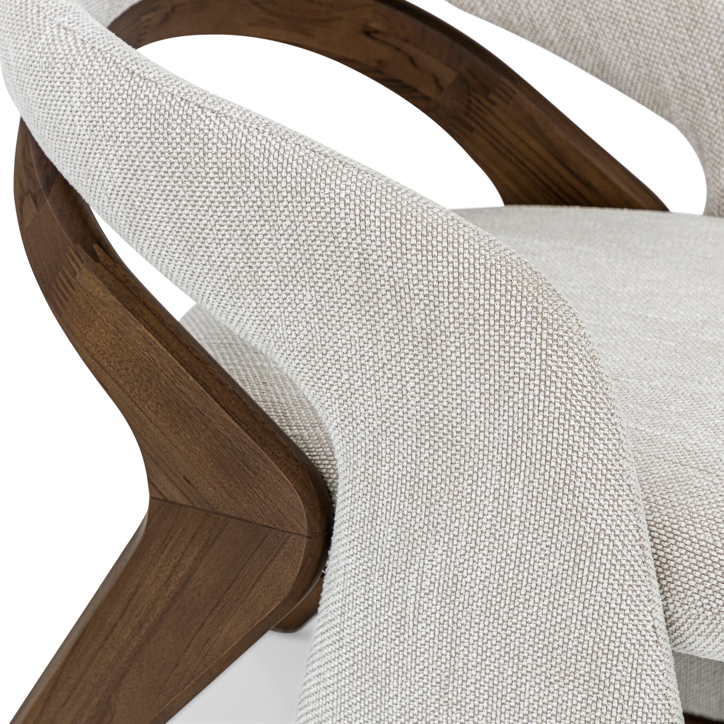 OLGA Dining Chair in Walnut and White Fabric