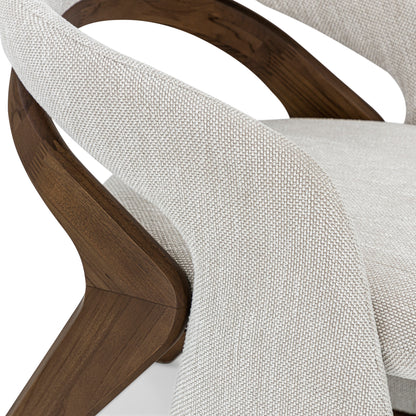 OLGA Dining Chair in Walnut and White Fabric