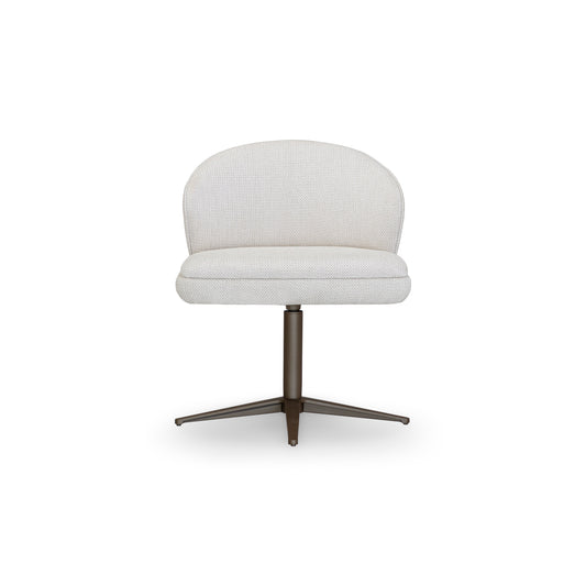 VICHI Dining Chair in Chocolate and White Fabric