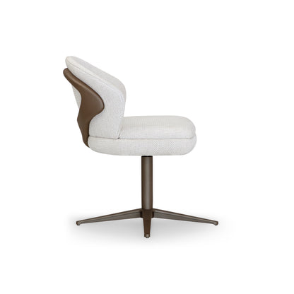 VICHI Dining Chair in Chocolate and White Fabric