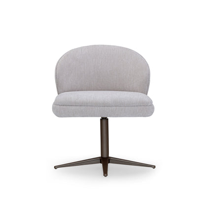 VICHI Dining Chair in Walnut and Chocolate with White Boucle and Natural cane