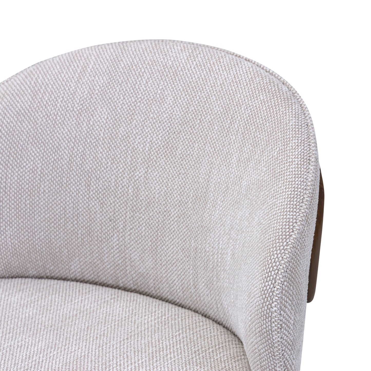 VICHI Dining Chair in Walnut and Chocolate with White Boucle and Natural cane