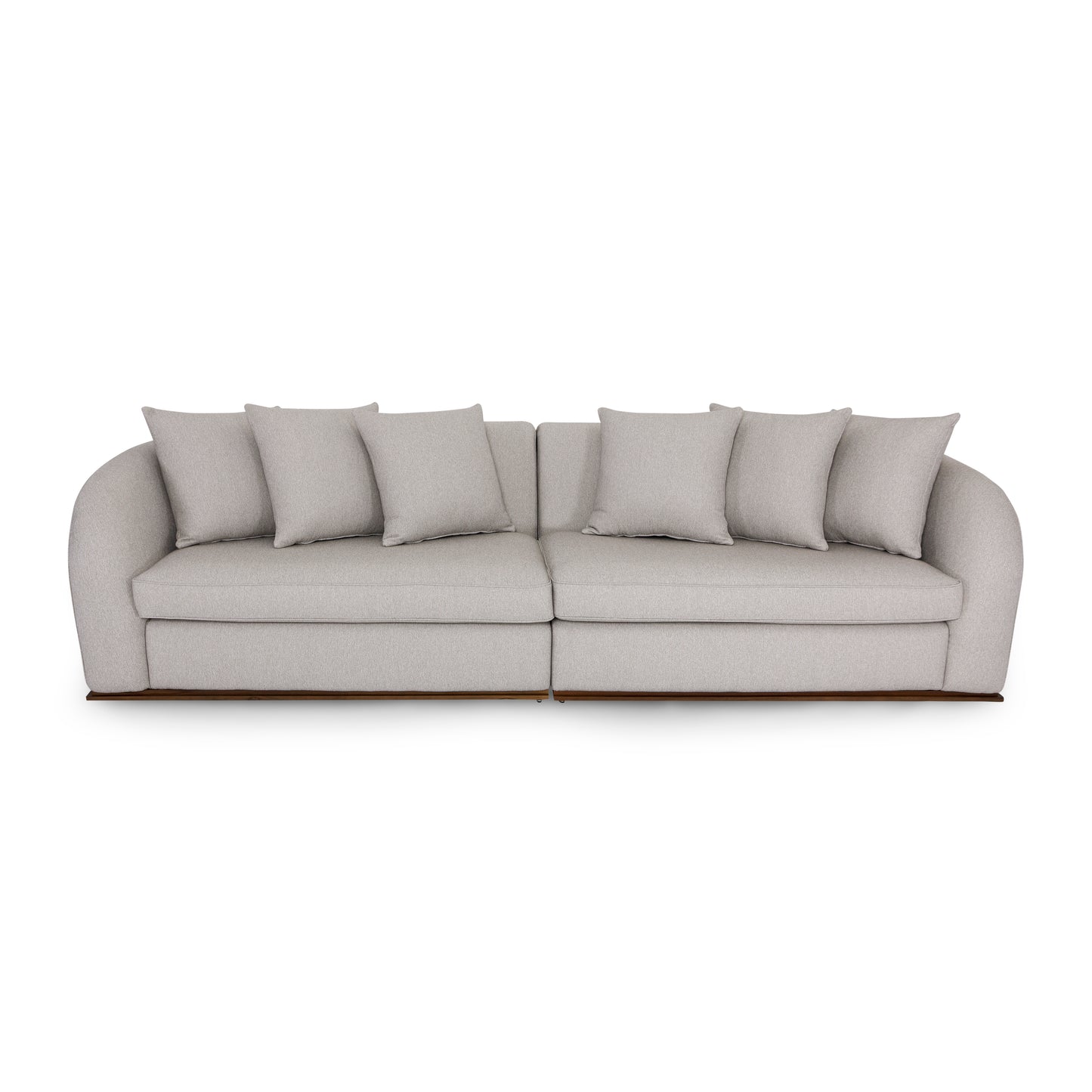 HORUS Sofa 120" in Beige Fabric and Walnut