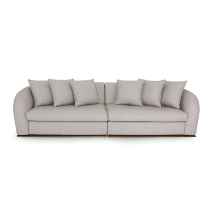 HORUS Sofa 120" in Beige Fabric and Walnut