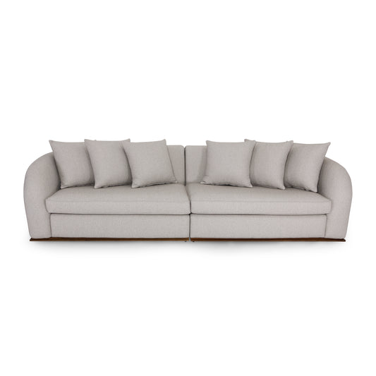 HORUS Sofa 120" in Beige Fabric and Walnut