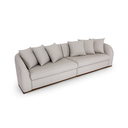 HORUS Sofa 120" in Beige Fabric and Walnut