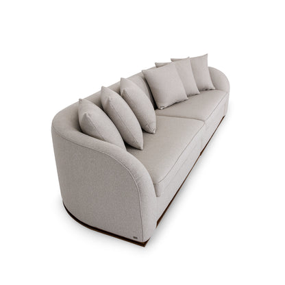 HORUS Sofa 120" in Beige Fabric and Walnut